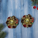 Kit 2 Porta Vela Castiçal Natal Decoração Mesa Janta Ceia