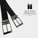 Kit 2 Cintos Masculino Kartmen Casual Dupla Face Fivela Ajustável Metal Cor Preto